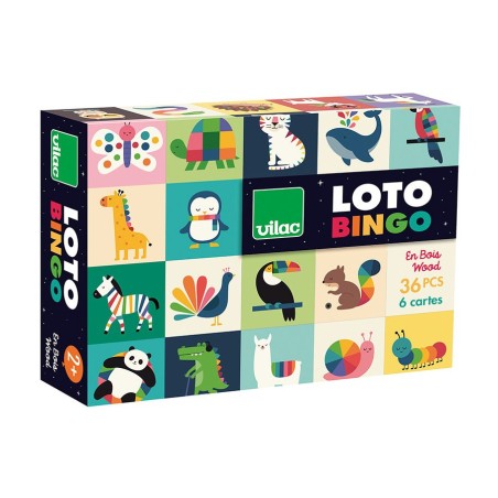 Vilac Dřevěné bingo duhová zvířata