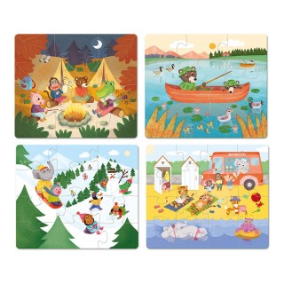 Vilac Dřevěné puzzle Dobrodružství 4v1