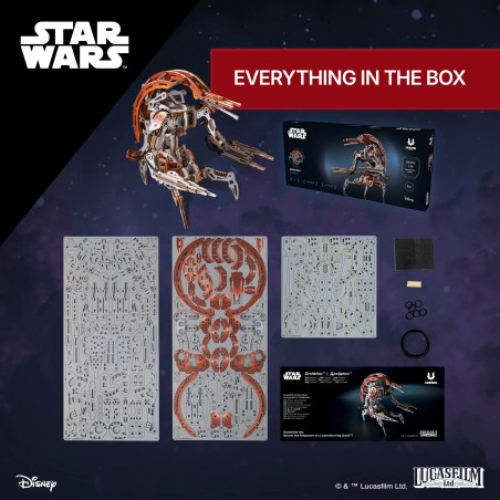 Ugears 3D dřevěná mechanická skládačka Star Wars Droideka