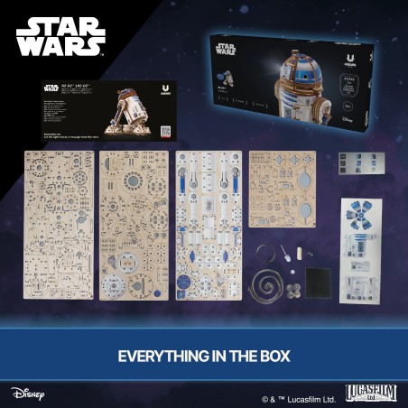 Ugears 3D dřevěná mechanická skládačka Star Wars R2-D2