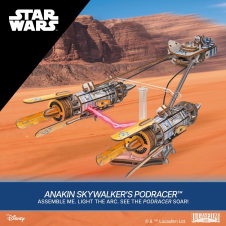 Ugears 3D dřevěná mechanická skládačka Star Wars Závodní kluzák