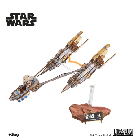 Ugears 3D dřevěná mechanická skládačka Star Wars Závodní kluzák