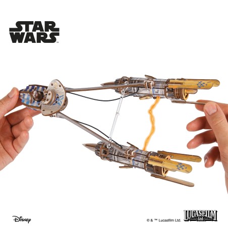 Ugears 3D dřevěná mechanická skládačka Star Wars Závodní kluzák