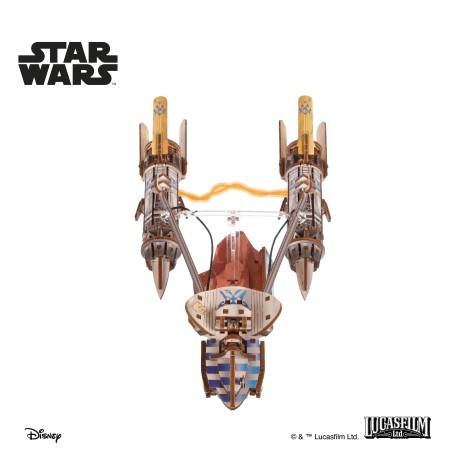 Ugears 3D dřevěná mechanická skládačka Star Wars Závodní kluzák