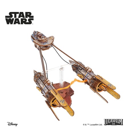 Ugears 3D dřevěná mechanická skládačka Star Wars Závodní kluzák