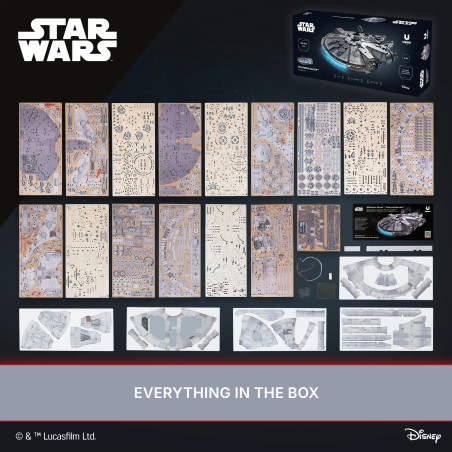 Ugears 3D dřevěná mechanická skládačka Star Wars Millennium Falcon