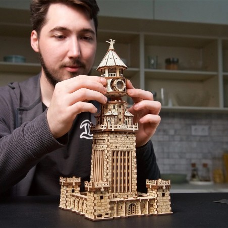 Ugears 3D dřevěné mechanické puzzle Alexandrijský maják