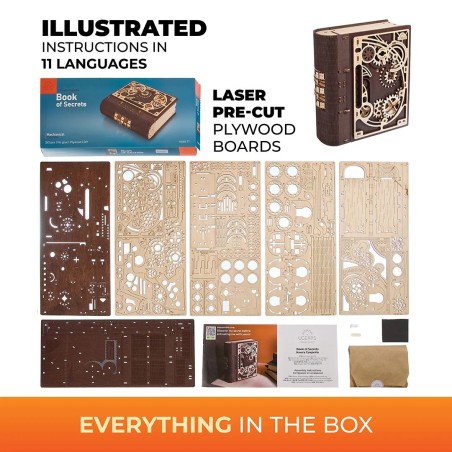Ugears 3D dřevěné mechanické puzzle Kniha tajemství