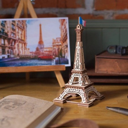 Ugears 3D dřevěné mechanické puzzle Eiffelova věž