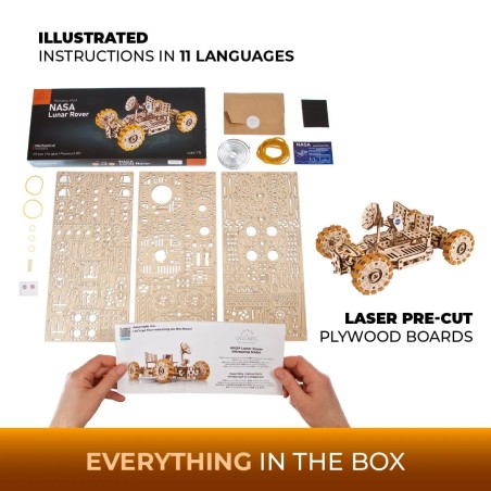 Ugears 3D dřevěné mechanické puzzle NASA, Lunární vozítko