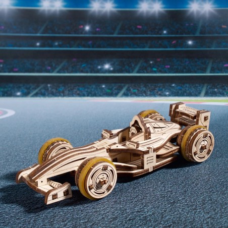Ugears 3D dřevěné mechanické puzzle Compact Racer