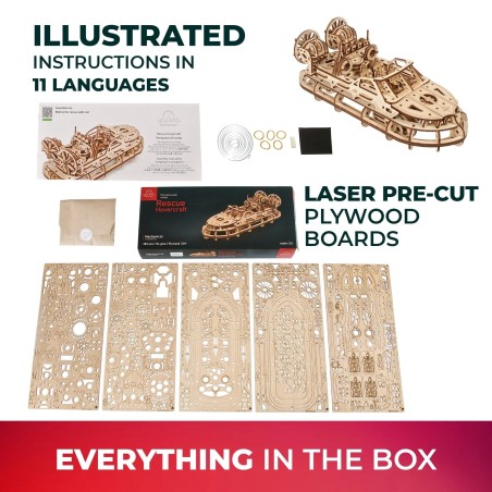 Ugears 3D Dřevěné mechanické puzzle Záchranné vznášedlo