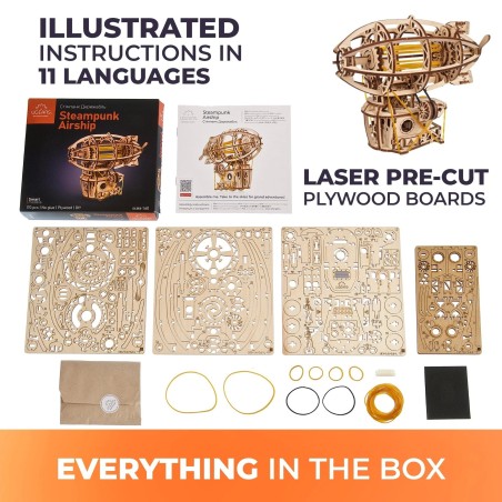 Ugears 3D dřevěné mechanické puzzle STEAMPUNK AIRSHIP