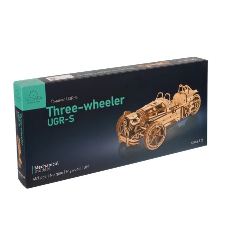 Ugears 3D dřevěné mechanické puzzle Tříkolka UGR-S