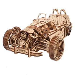 Ugears 3D dřevěné mechanické puzzle Tříkolka UGR-S