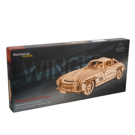 Ugears 3D dřevěné mechanické puzzle Auto Winged Sports Coupe
