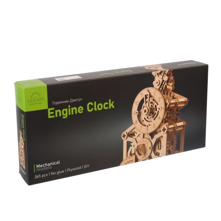 Ugears 3D dřevěné mechanické puzzle Hodiny motoru