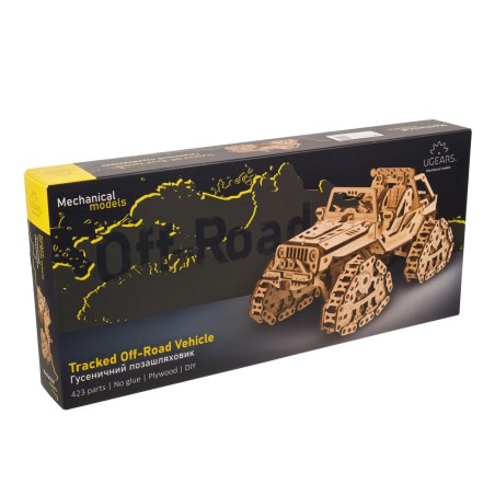 Ugears 3D dřevěné mechanické puzzle Pásové terénní vozidlo