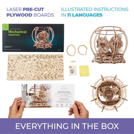 Ugears 3D dřevěné mechanické puzzle Mechanické akvárium