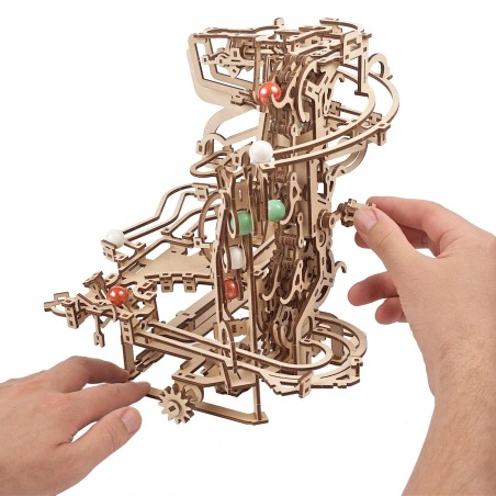 Ugears 3D Dřevěné puzzle Kuličková dráha řetězová