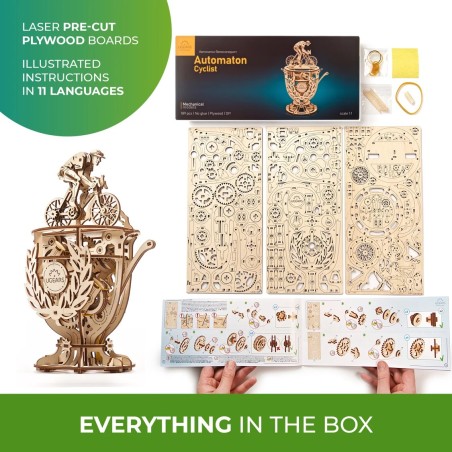 Ugears 3D dřevěné mechanické puzzle Samohybný cyklista