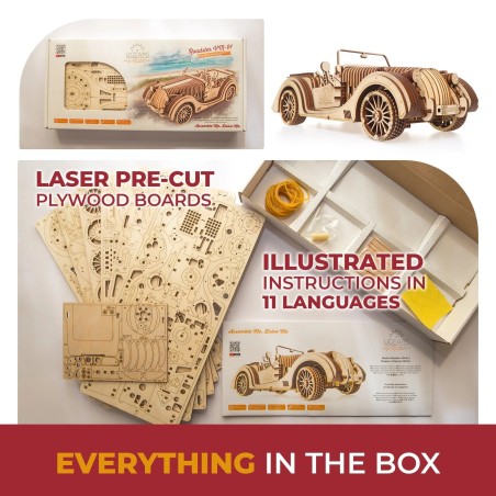 Ugears 3D mechanické puzzle Roadster VM-01 437 dílů