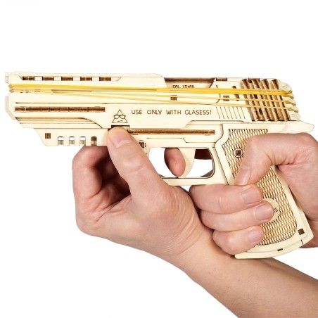 Ugears 3D dřevěné mechanické puzzle Wolf-01 Pistol