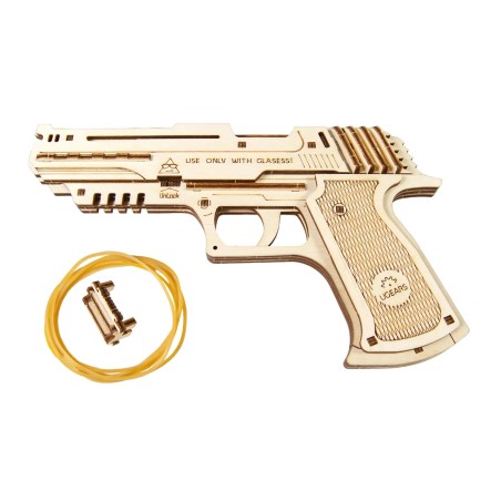 Ugears 3D dřevěné mechanické puzzle Wolf-01 Pistol