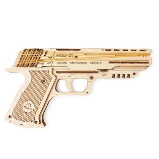 Ugears 3D dřevěné mechanické puzzle Wolf-01 Pistol