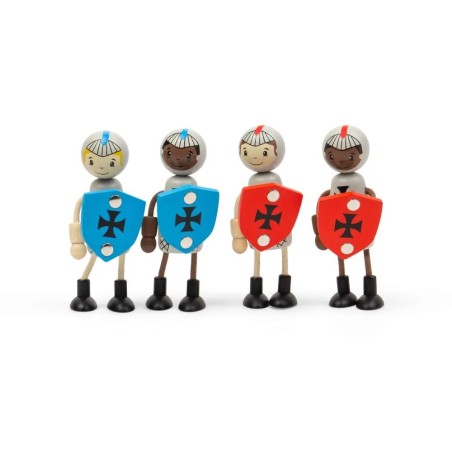 Bigjigs Toys Sada dřevěných postaviček Středověcí rytíři