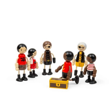 Bigjigs Toys Sada dřevěných postaviček Piráti