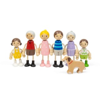 Bigjigs Toys Sada panenek do domečku Rodina