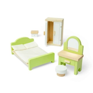 Bigjigs Toys Dřevěný nábytek do domečku pro panenky Ložnice