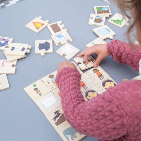 Bigjigs Toys Dřevěné didaktické puzzle Co k sobě patří
