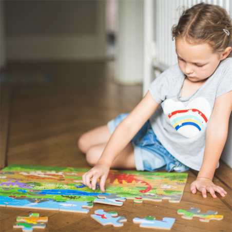 Bigjigs Toys Dřevěné podlahové puzzle Dinosauři 48 dílků