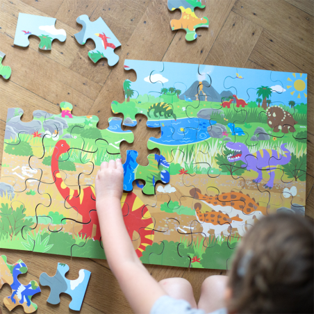 Bigjigs Toys Dřevěné podlahové puzzle Dinosauři 48 dílků
