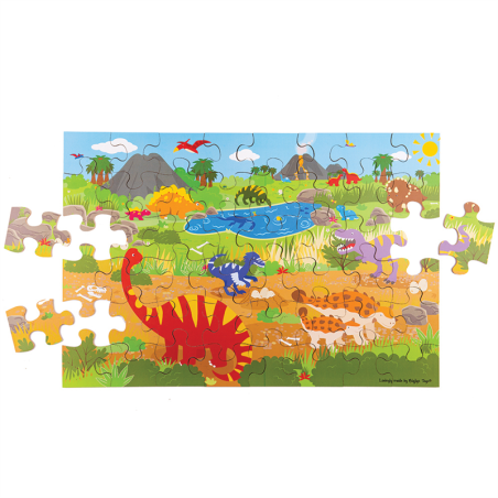 Bigjigs Toys Dřevěné podlahové puzzle Dinosauři 48 dílků