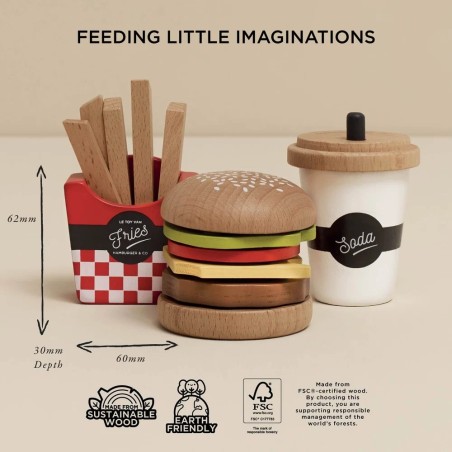 Le Toy Van Gurmánská sada s hamburgerem