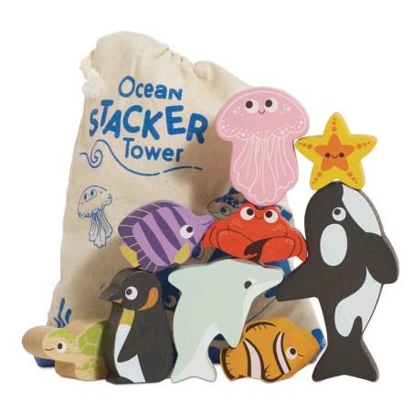 Le Toy Van Petilou Skládací věž Oceán 9 ks