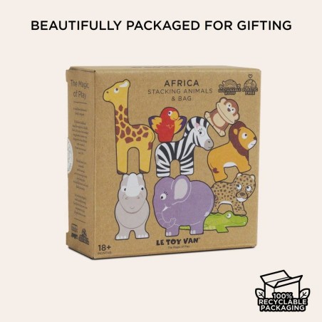 Le Toy Van Petilou Skládací věž Afrika 9 ks