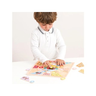 Woet by New Classic Toys Dřevěný vkládačka hodiny