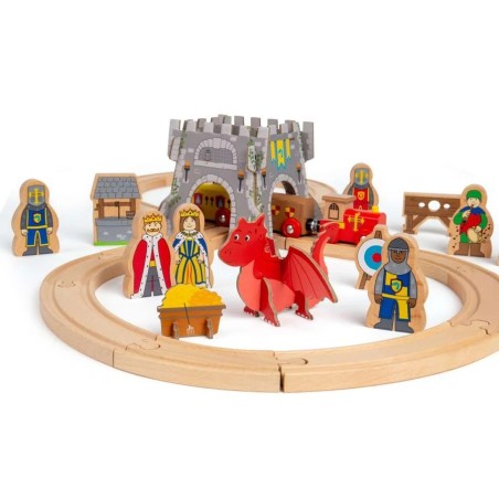Bigjigs Rail Dřevěná vláčkodráha Středověk