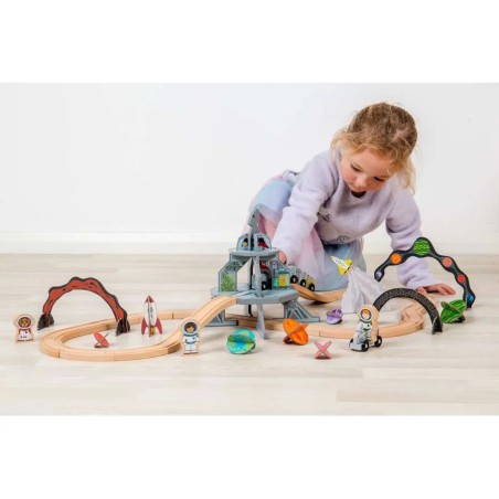 Bigjigs Rail Dřevěná vesmírná vláčkodráha
