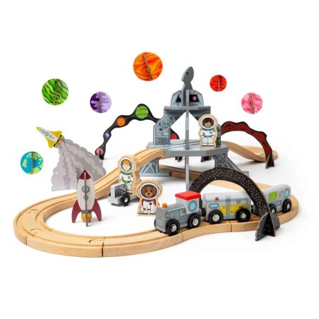 Bigjigs Rail Dřevěná vesmírná vláčkodráha