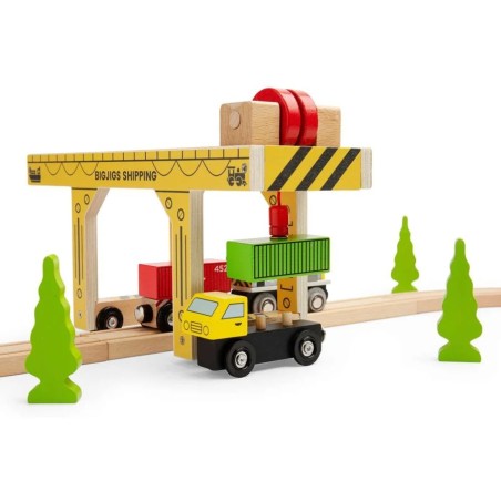 Bigjigs Rail Dřevěný Portálový jeřáb