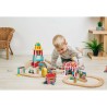 Bigjigs Rail Dřevěná vláčkodráha zábavná pouť 54 dílů