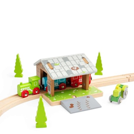 Bigjigs Rail Stodola na kolejích