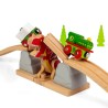 Bigjigs Rail Dřevěný most s T. rexem