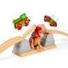 Bigjigs Rail Dřevěný most s T. rexem