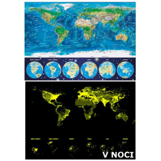 EDUCA Svítící puzzle Mapa světa 1000 dílků